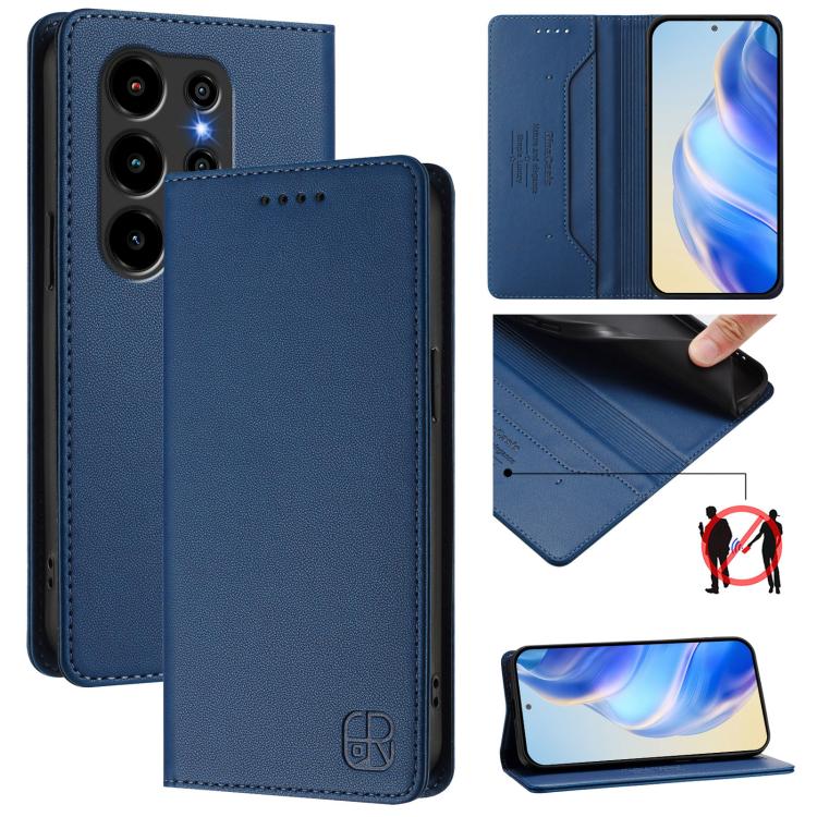 RC01 Dual-Folded Magnetic Suction RFID Leather Phone Case, For Blackview WAVE 7C, For Blackview WAVE 10, For Blackview Shark 6, For Blackview Oscal Tiger 13, For Blackview Shark 9, For Blackview Wave 8C