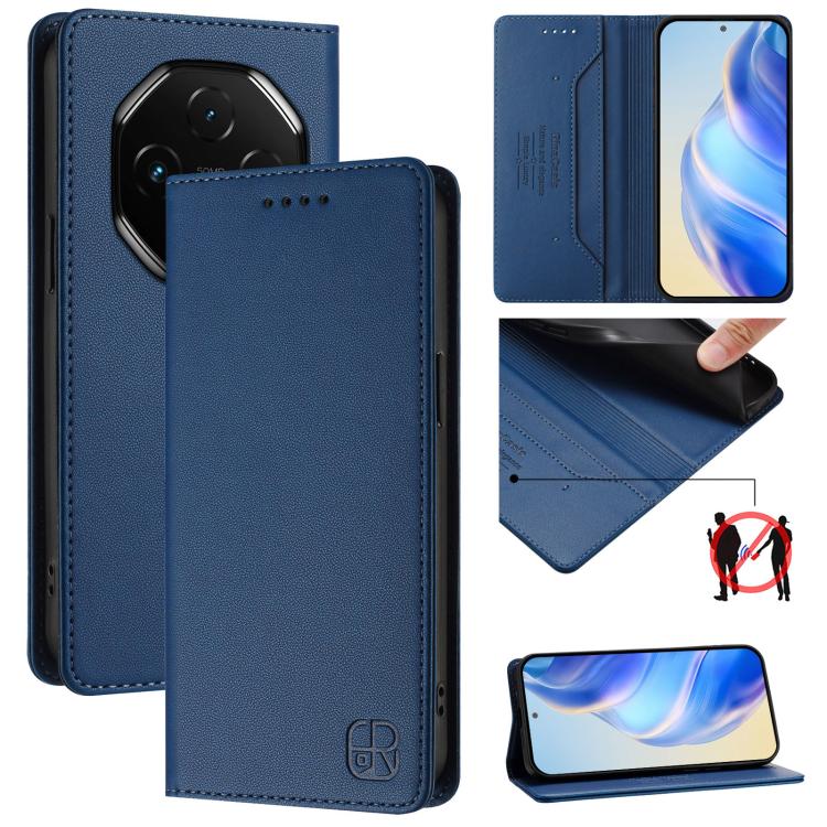 RC01 Dual-Folded Magnetic Suction RFID Leather Phone Case, For UMIDIGI G100x 4G / 5G, For UMIDIGI G100 Pro, For UMIDIGI Note 100, For UMIDIGI Note 90, For UMIDIGI A15 / A15C / A15T, For UMIDIGI G9 5G