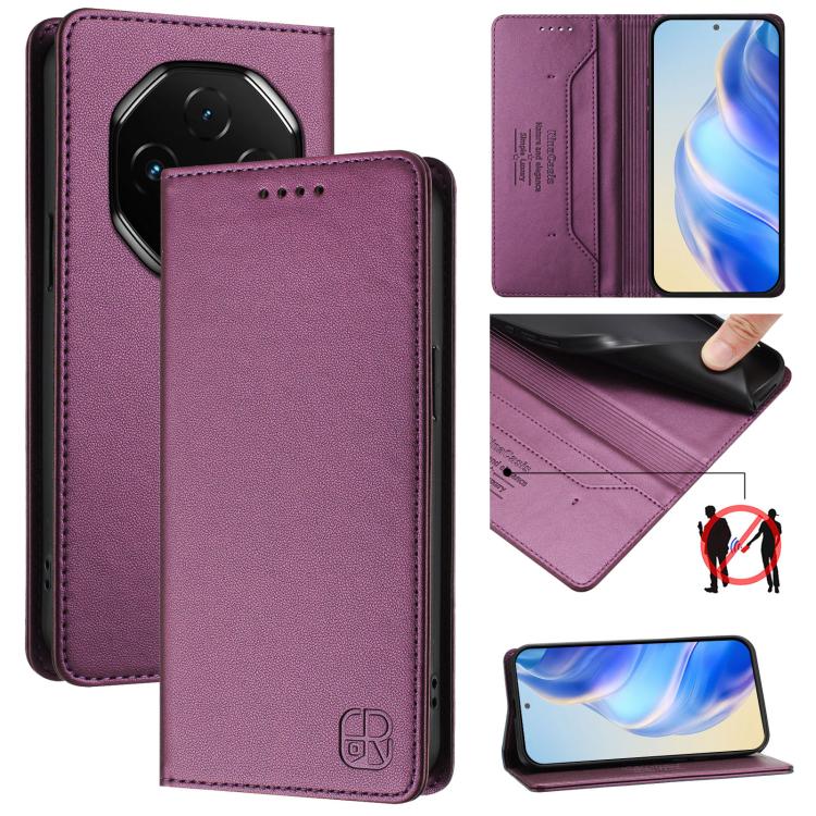 RC01 Dual-Folded Magnetic Suction RFID Leather Phone Case, For UMIDIGI G100x 4G / 5G, For UMIDIGI G100 Pro, For UMIDIGI Note 100, For UMIDIGI Note 90, For UMIDIGI A15 / A15C / A15T, For UMIDIGI G9 5G