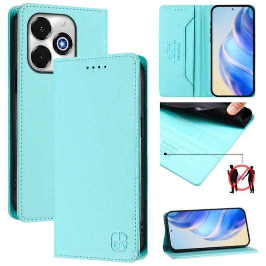 RC01 Dual-Folded Magnetic Suction RFID Leather Phone Case, For UMIDIGI G100x 4G / 5G, For UMIDIGI G100 Pro, For UMIDIGI Note 100, For UMIDIGI Note 90, For UMIDIGI A15 / A15C / A15T, For UMIDIGI G9 5G