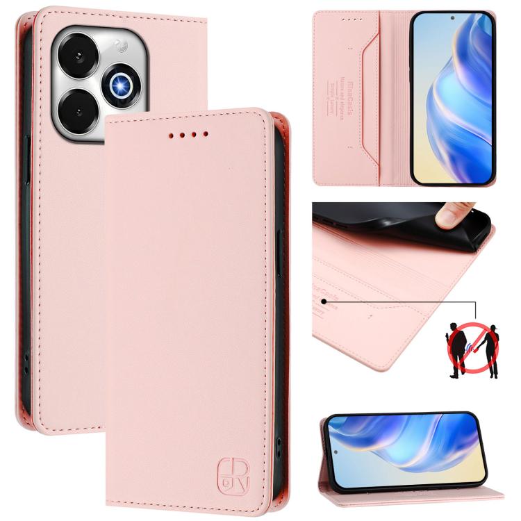 RC01 Dual-Folded Magnetic Suction RFID Leather Phone Case, For UMIDIGI G100x 4G / 5G, For UMIDIGI G100 Pro, For UMIDIGI Note 100, For UMIDIGI Note 90, For UMIDIGI A15 / A15C / A15T, For UMIDIGI G9 5G