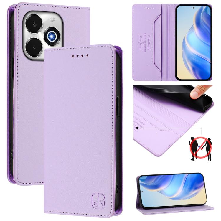 RC01 Dual-Folded Magnetic Suction RFID Leather Phone Case, For UMIDIGI G100x 4G / 5G, For UMIDIGI G100 Pro, For UMIDIGI Note 100, For UMIDIGI Note 90, For UMIDIGI A15 / A15C / A15T, For UMIDIGI G9 5G