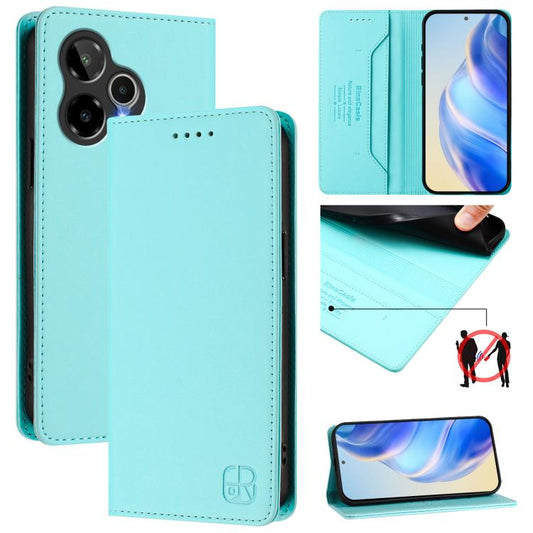 RC01 Dual-Folded Magnetic Suction RFID Leather Phone Case, For Cricket Icon 7 5G / Plus 2026, For Cricket Magic 2 / AT&T Propel 2 5G, For Cricket Debut S3, For Cricket Icon 6, For Cricket Outlast 5G 2024