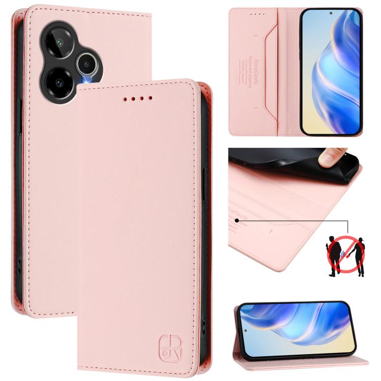 RC01 Dual-Folded Magnetic Suction RFID Leather Phone Case, For Cricket Icon 7 5G / Plus 2026, For Cricket Magic 2 / AT&T Propel 2 5G, For Cricket Debut S3, For Cricket Icon 6, For Cricket Outlast 5G 2024