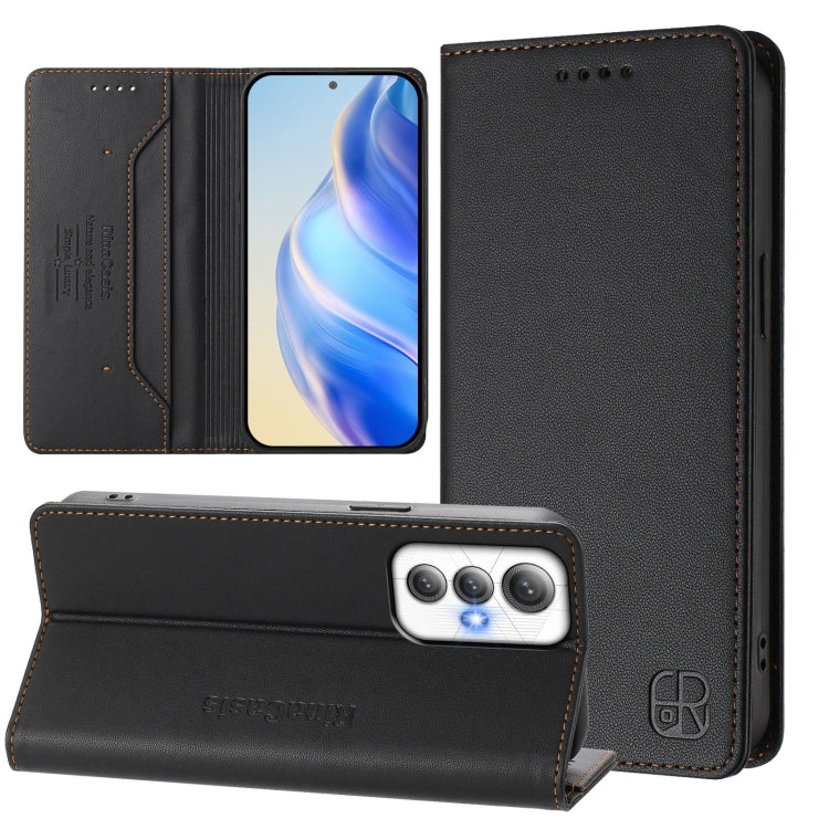 RC01 Dual-Folded Magnetic Suction RFID Leather Phone Case, For Cubot A40, For Cubot P90, For Cubot A30, For Cubot A20, For Cubot Max 5, For Cubot A10