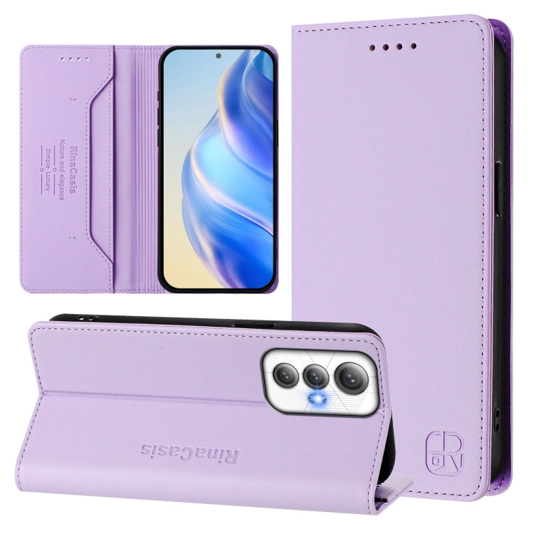 RC01 Dual-Folded Magnetic Suction RFID Leather Phone Case, For Cubot A40, For Cubot P90, For Cubot A30, For Cubot A20, For Cubot Max 5, For Cubot A10