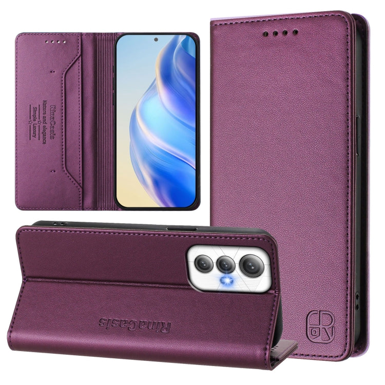 RC01 Dual-Folded Magnetic Suction RFID Leather Phone Case, For Cubot A40, For Cubot P90, For Cubot A30, For Cubot A20, For Cubot Max 5, For Cubot A10