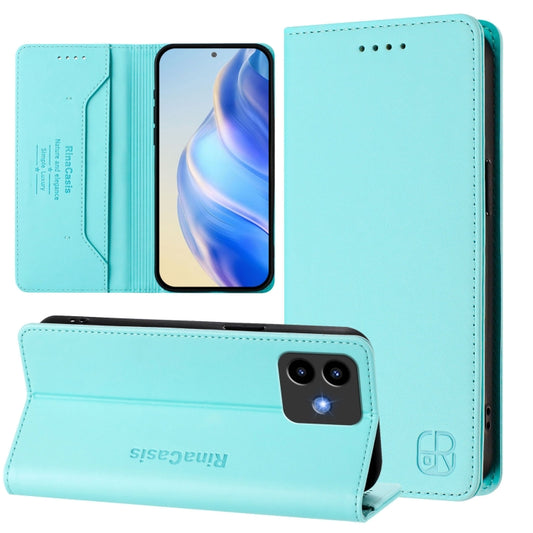 RC01 Dual-Folded Magnetic Suction RFID Leather Phone Case, For Cubot Note 40, For Cubot P50