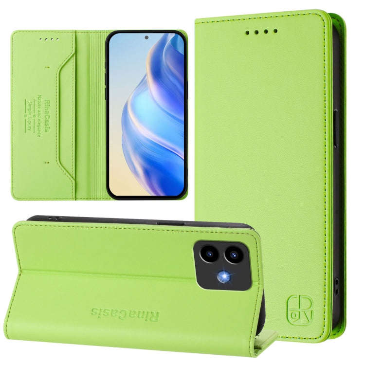 RC01 Dual-Folded Magnetic Suction RFID Leather Phone Case, For Cubot Note 40, For Cubot P50
