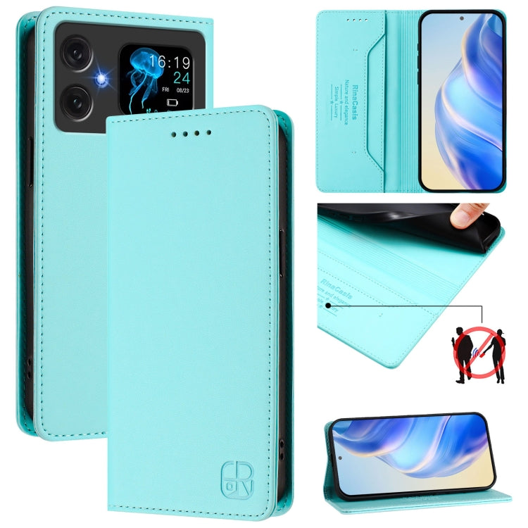RC01 Dual-Folded Magnetic Suction RFID Leather Phone Case, For Cubot A40, For Cubot P90, For Cubot A30, For Cubot A20, For Cubot Max 5, For Cubot A10