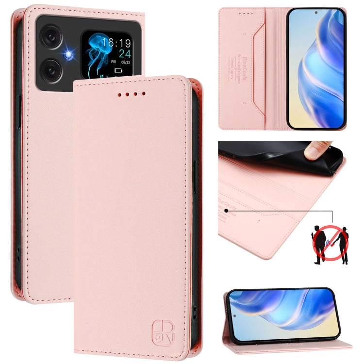 RC01 Dual-Folded Magnetic Suction RFID Leather Phone Case, For Cubot A40, For Cubot P90, For Cubot A30, For Cubot A20, For Cubot Max 5, For Cubot A10
