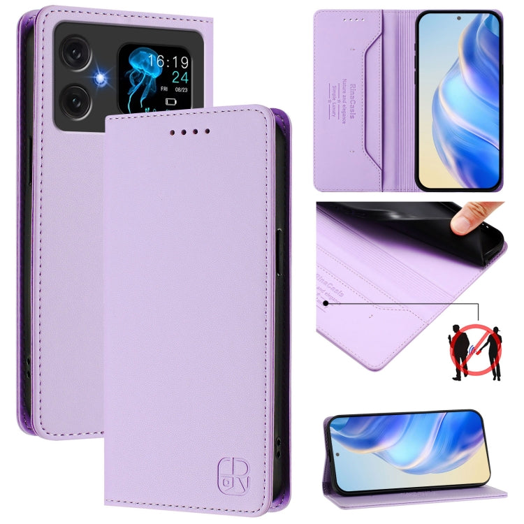 RC01 Dual-Folded Magnetic Suction RFID Leather Phone Case, For Cubot A40, For Cubot P90, For Cubot A30, For Cubot A20, For Cubot Max 5, For Cubot A10