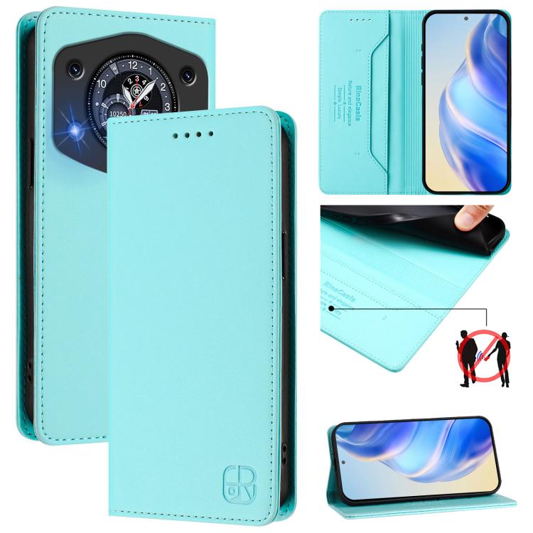 RC01 Dual-Folded Magnetic Suction RFID Leather Phone Case, For Cubot A40, For Cubot P90, For Cubot A30, For Cubot A20, For Cubot Max 5, For Cubot A10