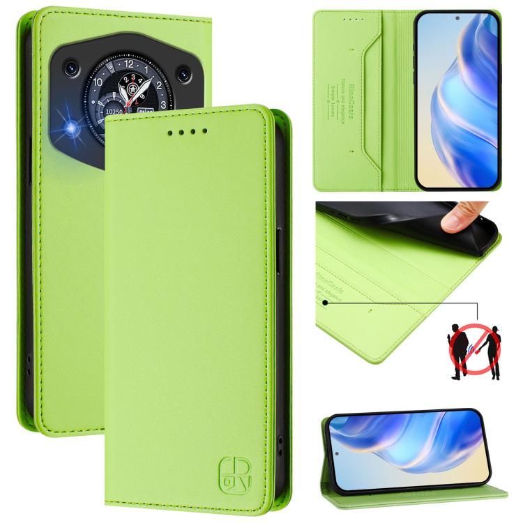 RC01 Dual-Folded Magnetic Suction RFID Leather Phone Case, For Cubot A40, For Cubot P90, For Cubot A30, For Cubot A20, For Cubot Max 5, For Cubot A10