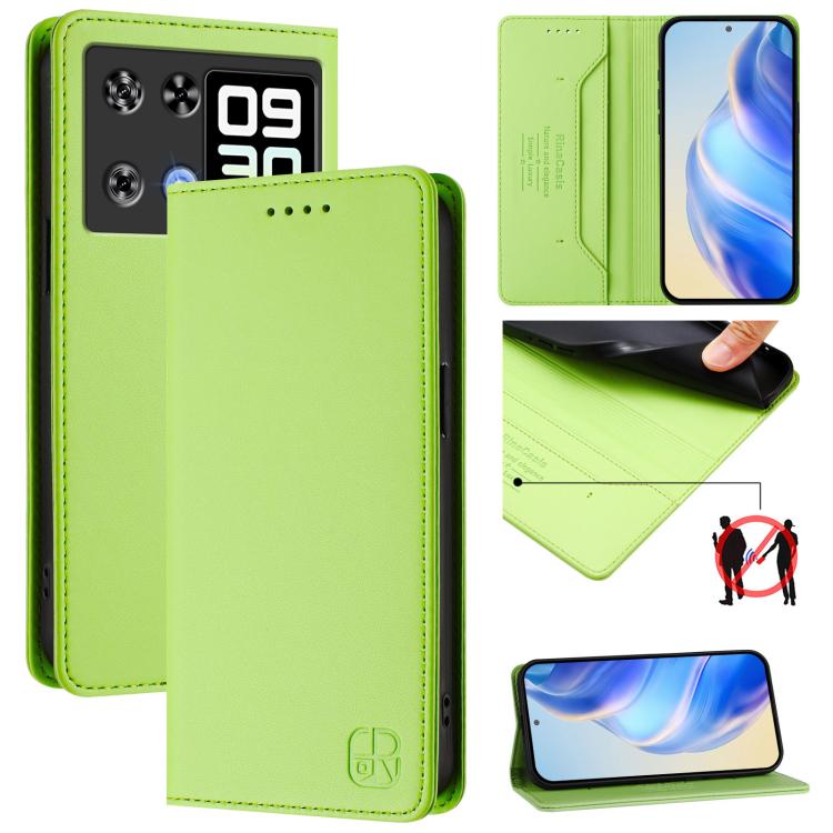RC01 Dual-Folded Magnetic Suction RFID Leather Phone Case, For Cubot A40, For Cubot P90, For Cubot A30, For Cubot A20, For Cubot Max 5, For Cubot A10