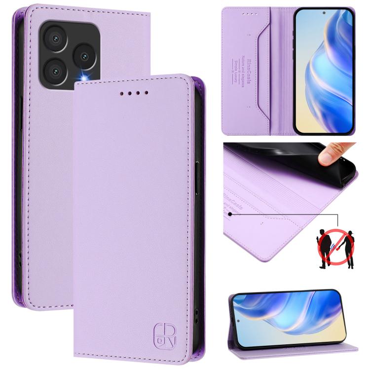 RC01 Dual-Folded Magnetic Suction RFID Leather Phone Case, For Cubot A40, For Cubot P90, For Cubot A30, For Cubot A20, For Cubot Max 5, For Cubot A10
