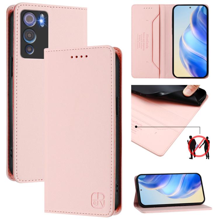 RC01 Dual-Folded Magnetic Suction RFID Leather Phone Case, For Doogee Note 56 / Note 56 Pro, For Doogee N60 Pro, For Doogee Note 59 / Note 59 Pro, For Doofee N55 Plus