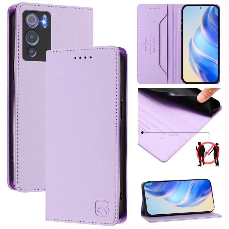 RC01 Dual-Folded Magnetic Suction RFID Leather Phone Case, For Doogee Note 56 / Note 56 Pro, For Doogee N60 Pro, For Doogee Note 59 / Note 59 Pro, For Doofee N55 Plus