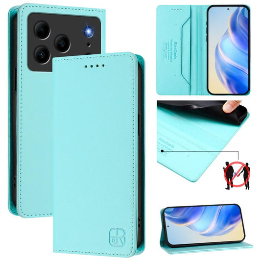 RC01 Dual-Folded Magnetic Suction RFID Leather Phone Case, For Doogee Note 56 / Note 56 Pro, For Doogee N60 Pro, For Doogee Note 59 / Note 59 Pro, For Doofee N55 Plus
