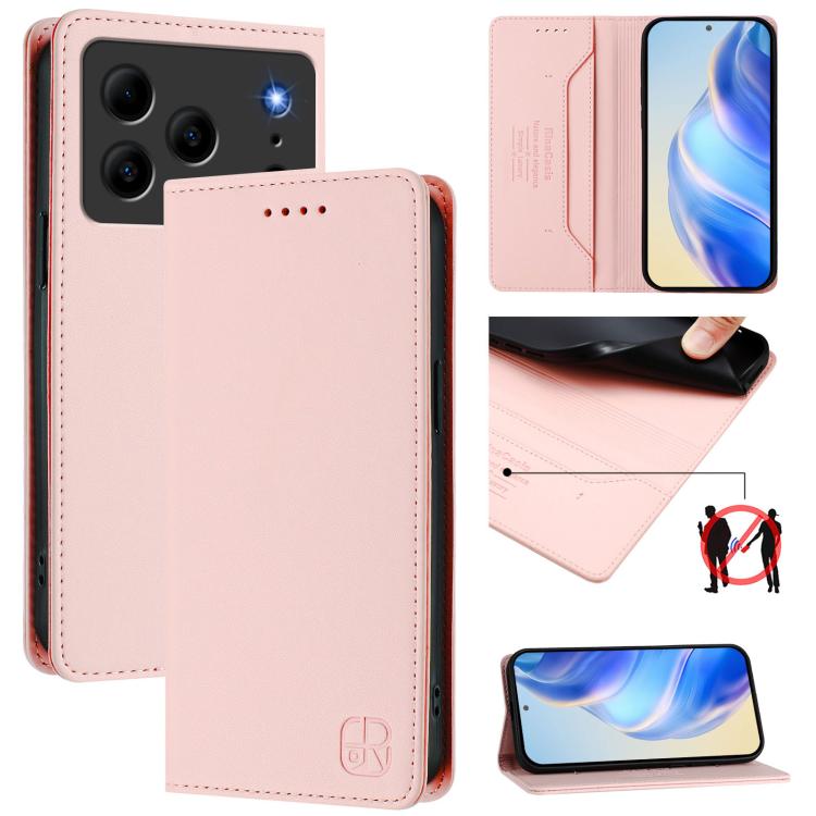 RC01 Dual-Folded Magnetic Suction RFID Leather Phone Case, For Doogee Note 56 / Note 56 Pro, For Doogee N60 Pro, For Doogee Note 59 / Note 59 Pro, For Doofee N55 Plus