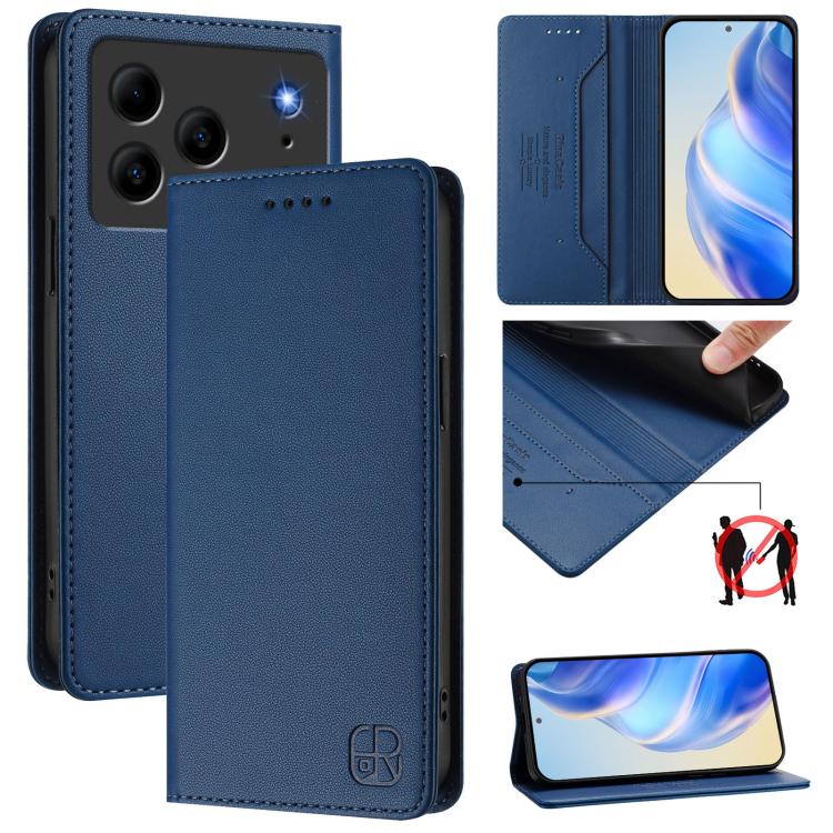 RC01 Dual-Folded Magnetic Suction RFID Leather Phone Case, For Doogee Note 56 / Note 56 Pro, For Doogee N60 Pro, For Doogee Note 59 / Note 59 Pro, For Doofee N55 Plus