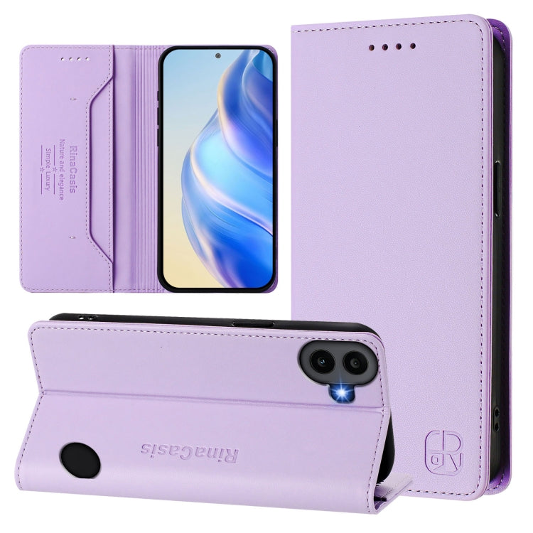RC01 Dual-Folded Magnetic Suction RFID Leather Phone Case, For Nothing Phone 4a Pro, For Nothing Phone 4a, For Nothing CMF Phone 1, For Nothing Phone 2a