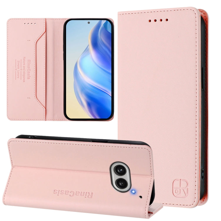 RC01 Dual-Folded Magnetic Suction RFID Leather Phone Case, For Nothing Phone 4a Pro, For Nothing Phone 4a, For Nothing CMF Phone 1, For Nothing Phone 2a