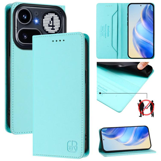 RC01 Dual-Folded Magnetic Suction RFID Leather Phone Case, For Nothing Phone 4a Pro, For Nothing Phone 4a, For Nothing CMF Phone 1, For Nothing Phone 2a
