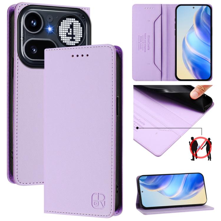 RC01 Dual-Folded Magnetic Suction RFID Leather Phone Case, For Nothing Phone 4a Pro, For Nothing Phone 4a, For Nothing CMF Phone 1, For Nothing Phone 2a