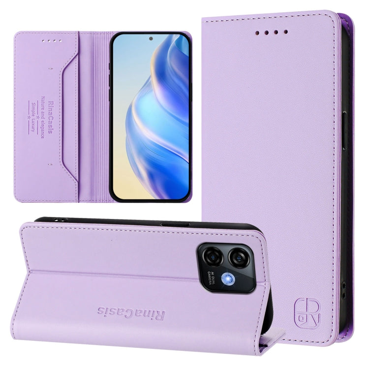 RC01 Dual-Folded Magnetic Suction RFID Leather Phone Case, For Ulefone Note 20 Pro, For Ulefone Note 17 Pro, For Ulefone Note 18 Ultra 5G, For Ulefone Note 16 Pro, For Ulefone Note 14