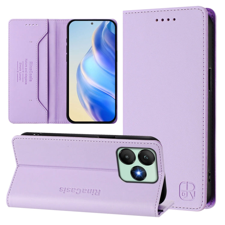 RC01 Dual-Folded Magnetic Suction RFID Leather Phone Case, For Wiko T60 / Cubot P80, For Wiko T20