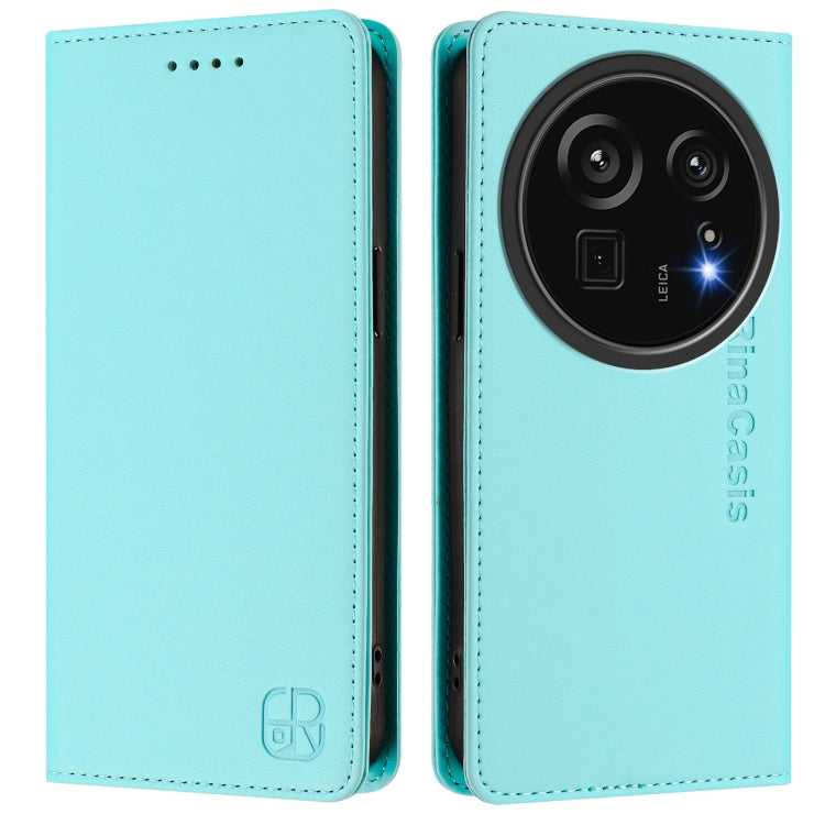 RC01 Dual-Folded Magnetic Suction RFID Leather Phone Case, For Sharp Aquos R9 Pro SH-54E, For Sharp Aquos wish4 SH-52E, For Sharp Aquos R9 SH-51E, For Sharp Aquos Sense8 SHG11 / SH-54D, For Sharp Aquos Wish3