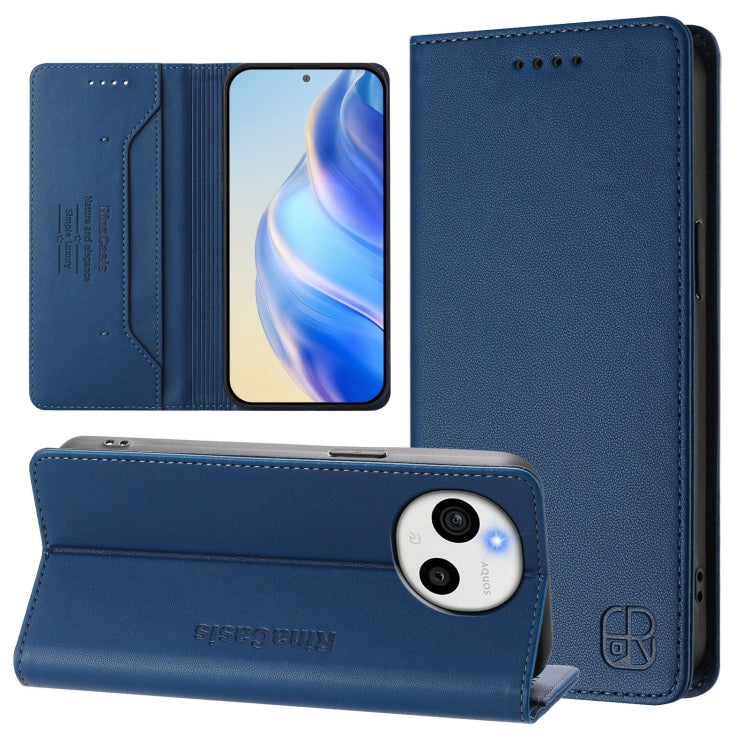 RC01 Dual-Folded Magnetic Suction RFID Leather Phone Case, For Sharp Aquos wish6, For Sharp Aquos R11, For Sharp Aquos Sense10, For Sharp Basio Active3, For Sharp Aquos Sense9 Plus, For Sharp Aquos Sense9