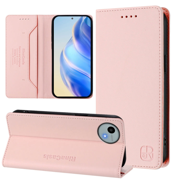RC01 Dual-Folded Magnetic Suction RFID Leather Phone Case, For Sharp Aquos R9 Pro SH-54E, For Sharp Aquos wish4 SH-52E, For Sharp Aquos R9 SH-51E, For Sharp Aquos Sense8 SHG11 / SH-54D, For Sharp Aquos Wish3