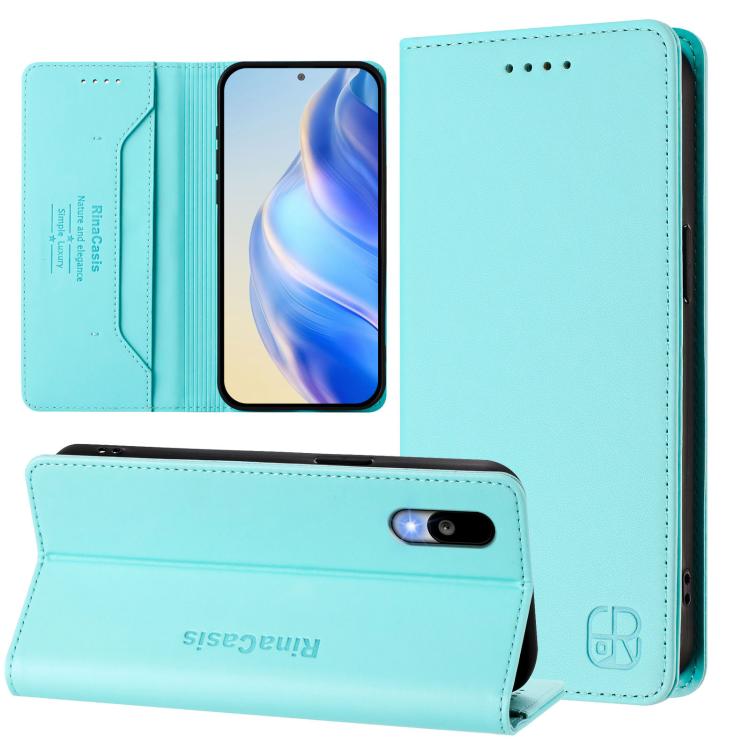RC01 Dual-Folded Magnetic Suction RFID Leather Phone Case, For Sharp Aquos wish6, For Sharp Aquos R11, For Sharp Aquos Sense10, For Sharp Basio Active3, For Sharp Aquos Sense9 Plus, For Sharp Aquos Sense9