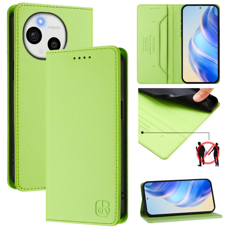 RC01 Dual-Folded Magnetic Suction RFID Leather Phone Case, For Sharp Aquos wish6, For Sharp Aquos R11, For Sharp Aquos Sense10, For Sharp Basio Active3, For Sharp Aquos Sense9 Plus, For Sharp Aquos Sense9