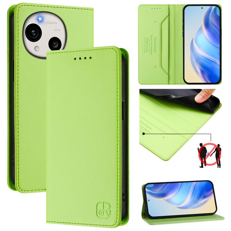 RC01 Dual-Folded Magnetic Suction RFID Leather Phone Case, For Sharp Aquos wish6, For Sharp Aquos R11, For Sharp Aquos Sense10, For Sharp Basio Active3, For Sharp Aquos Sense9 Plus, For Sharp Aquos Sense9