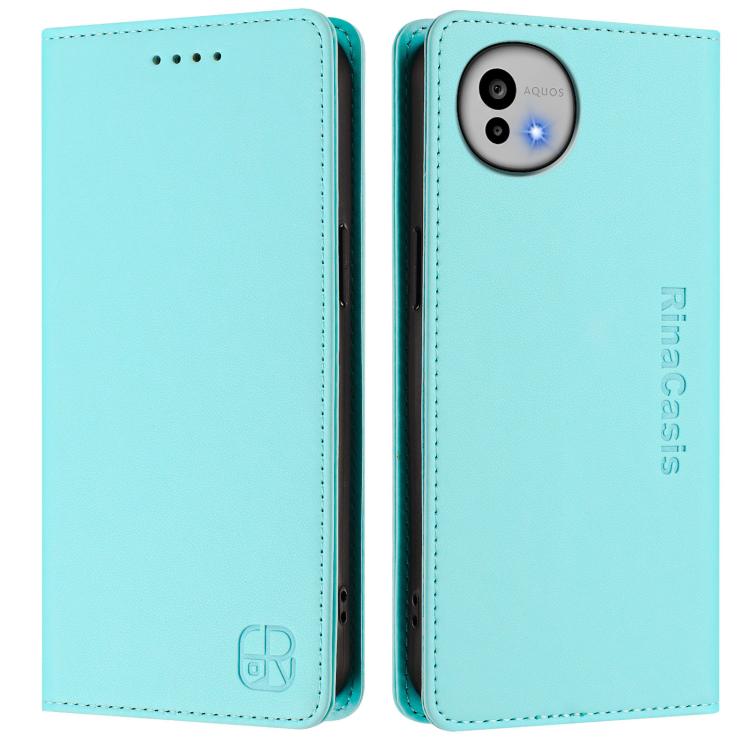 RC01 Dual-Folded Magnetic Suction RFID Leather Phone Case, For Sharp Aquos wish6, For Sharp Aquos R11, For Sharp Aquos Sense10, For Sharp Basio Active3, For Sharp Aquos Sense9 Plus, For Sharp Aquos Sense9