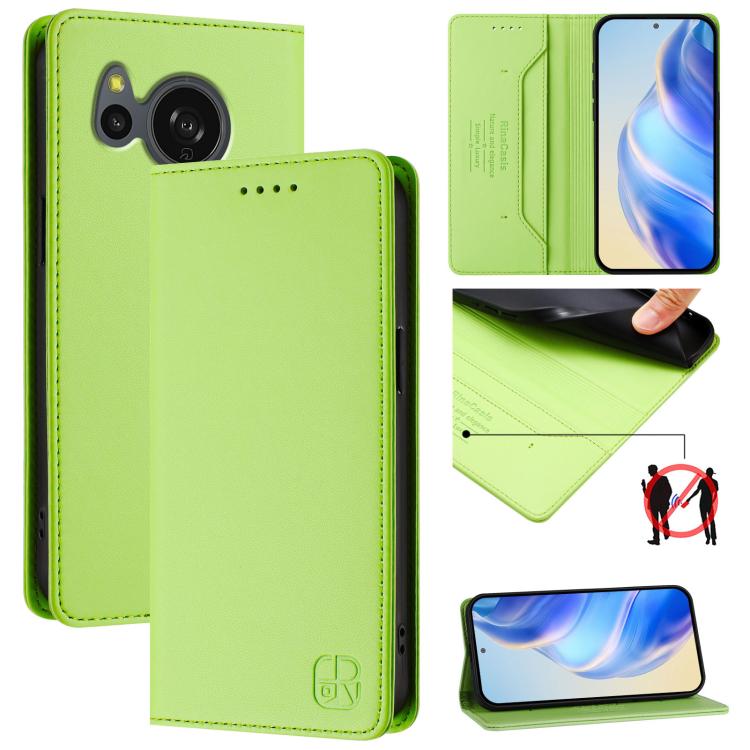 RC01 Dual-Folded Magnetic Suction RFID Leather Phone Case, For Sharp Aquos R9 Pro SH-54E, For Sharp Aquos wish4 SH-52E, For Sharp Aquos R9 SH-51E, For Sharp Aquos Sense8 SHG11 / SH-54D, For Sharp Aquos Wish3