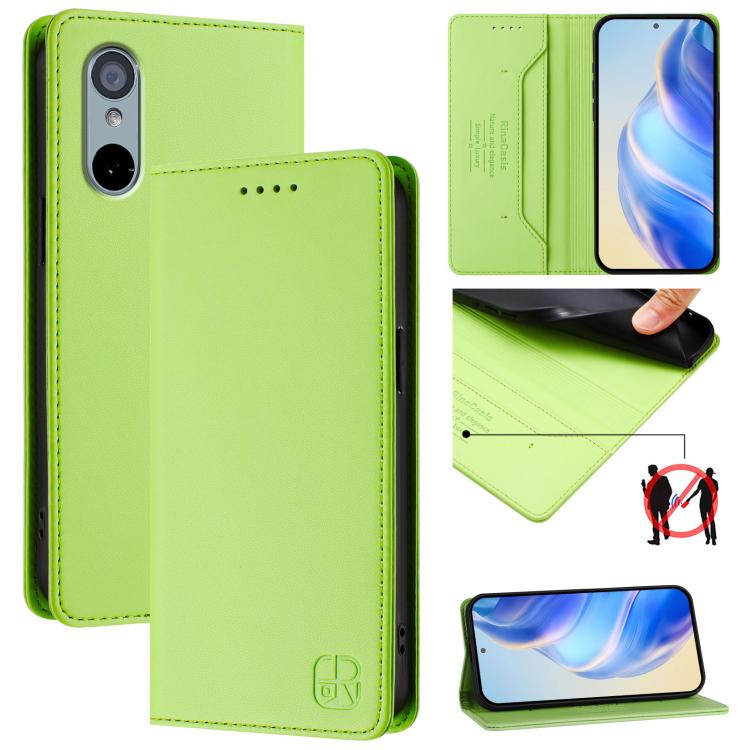 RC01 Dual-Folded Magnetic Suction RFID Leather Phone Case, For Sharp Aquos R9 Pro SH-54E, For Sharp Aquos wish4 SH-52E, For Sharp Aquos R9 SH-51E, For Sharp Aquos Sense8 SHG11 / SH-54D, For Sharp Aquos Wish3