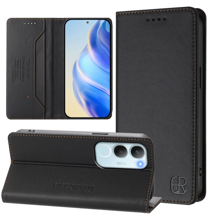 RC01 Dual-Folded Magnetic Suction RFID Leather Phone Case, For vivo S20 5G, For vivo S20 Pro 5G, For vivo Y300 5G, For vivo Y19s 4G Global, For vivo X200, For vivo X200 Pro mini