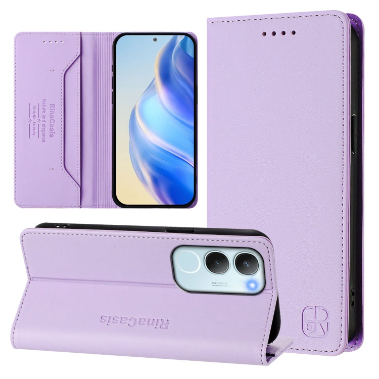 RC01 Dual-Folded Magnetic Suction RFID Leather Phone Case, For vivo S20 5G, For vivo S20 Pro 5G, For vivo Y300 5G, For vivo Y19s 4G Global, For vivo X200, For vivo X200 Pro mini