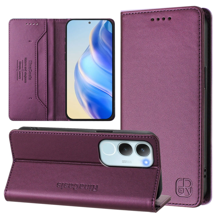 RC01 Dual-Folded Magnetic Suction RFID Leather Phone Case, For vivo S20 5G, For vivo S20 Pro 5G, For vivo Y300 5G, For vivo Y19s 4G Global, For vivo X200, For vivo X200 Pro mini