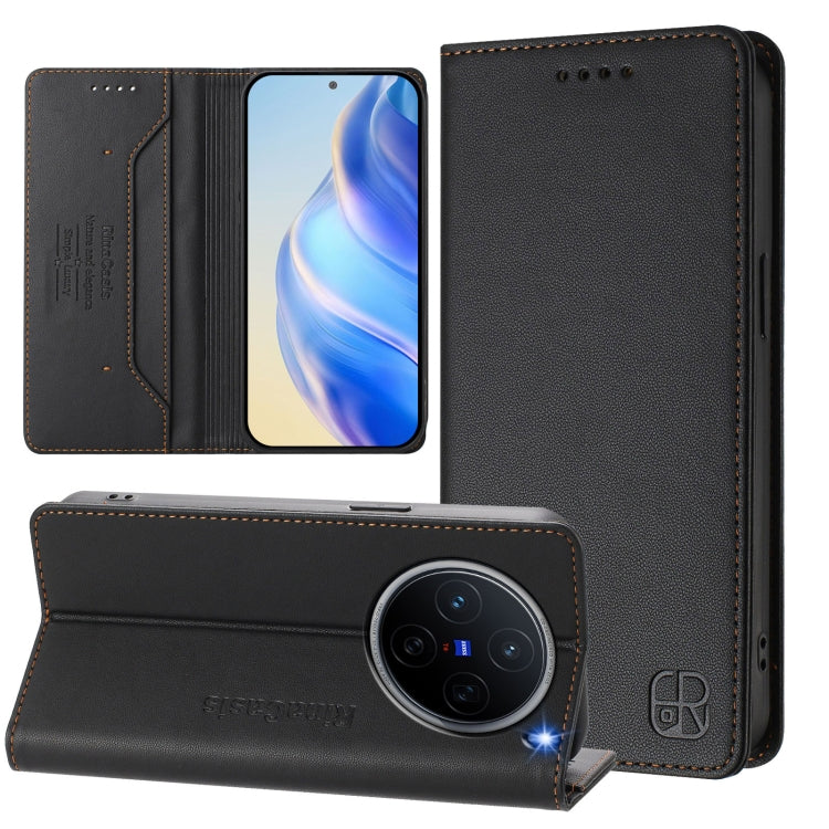 RC01 Dual-Folded Magnetic Suction RFID Leather Phone Case, For vivo S20 5G, For vivo S20 Pro 5G, For vivo Y300 5G, For vivo Y19s 4G Global, For vivo X200, For vivo X200 Pro mini