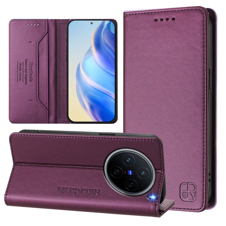 RC01 Dual-Folded Magnetic Suction RFID Leather Phone Case, For vivo S20 5G, For vivo S20 Pro 5G, For vivo Y300 5G, For vivo Y19s 4G Global, For vivo X200, For vivo X200 Pro mini