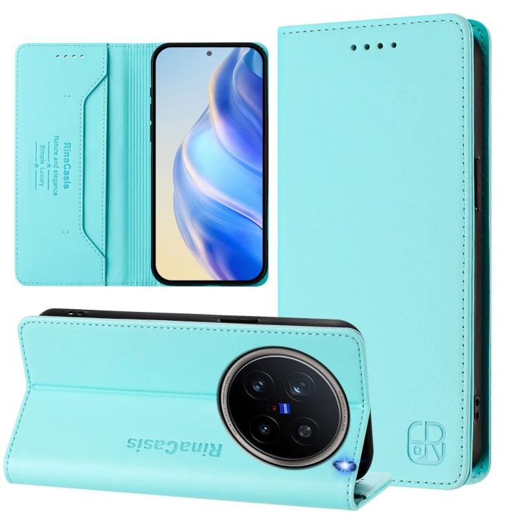 RC01 Dual-Folded Magnetic Suction RFID Leather Phone Case, For vivo X200 Pro, For vivo V40 Lite 5G IDN, For vivo V40e 5G India / iQOO Z9s 5G, For vivo V40 5G / V40 Pro 5G Global, For vivo Y300 Pro, For vivo iQOO Z9s Pro / T3 Pro India