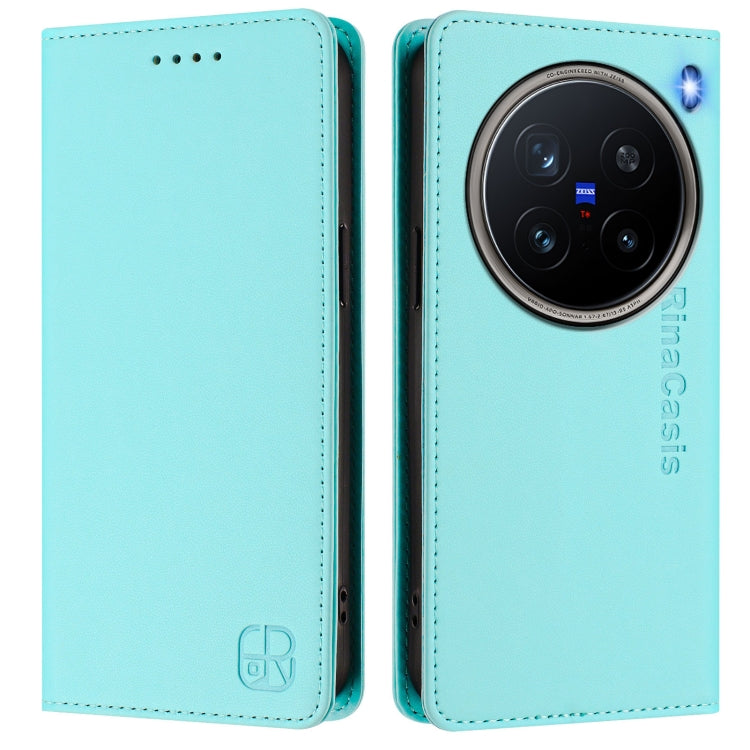 RC01 Dual-Folded Magnetic Suction RFID Leather Phone Case, For vivo X200 Pro, For vivo V40 Lite 5G IDN, For vivo V40e 5G India / iQOO Z9s 5G, For vivo V40 5G / V40 Pro 5G Global, For vivo Y300 Pro, For vivo iQOO Z9s Pro / T3 Pro India