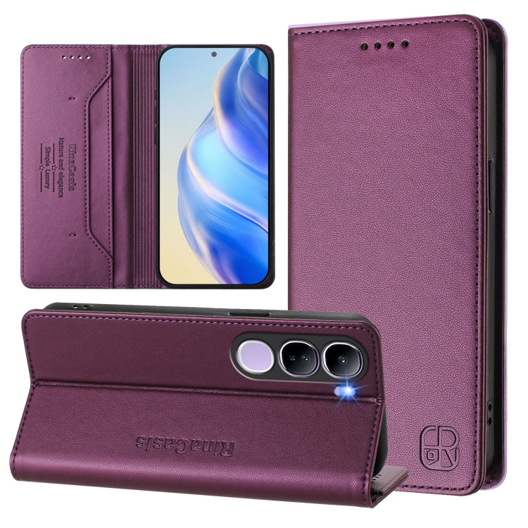 RC01 Dual-Folded Magnetic Suction RFID Leather Phone Case, For vivo X200 Pro, For vivo V40 Lite 5G IDN, For vivo V40e 5G India / iQOO Z9s 5G, For vivo V40 5G / V40 Pro 5G Global, For vivo Y300 Pro, For vivo iQOO Z9s Pro / T3 Pro India