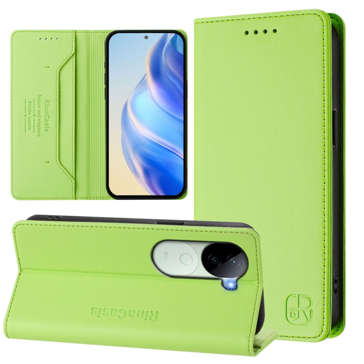 RC01 Dual-Folded Magnetic Suction RFID Leather Phone Case, For vivo X200 Pro, For vivo V40 Lite 5G IDN, For vivo V40e 5G India / iQOO Z9s 5G, For vivo V40 5G / V40 Pro 5G Global, For vivo Y300 Pro, For vivo iQOO Z9s Pro / T3 Pro India