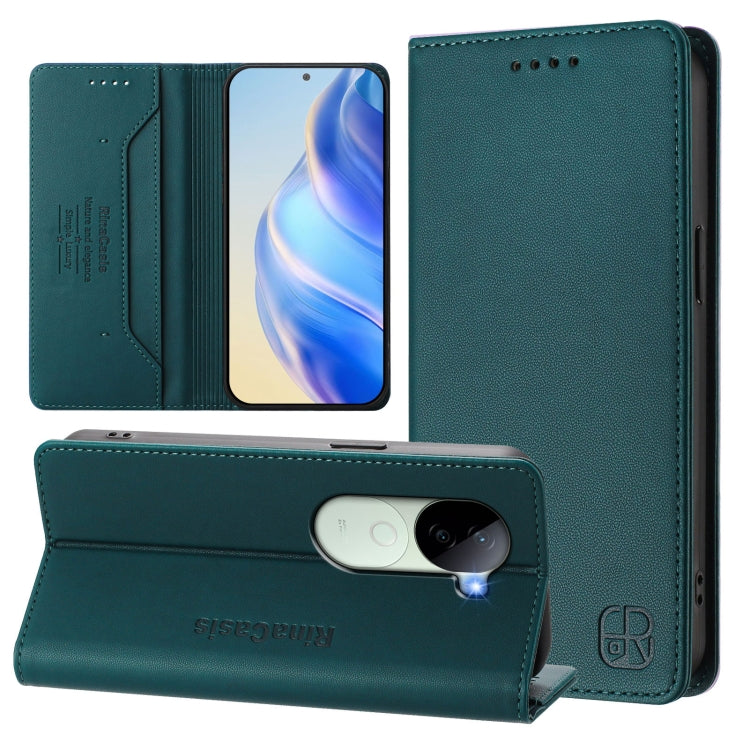 RC01 Dual-Folded Magnetic Suction RFID Leather Phone Case, For vivo X200 Pro, For vivo V40 Lite 5G IDN, For vivo V40e 5G India / iQOO Z9s 5G, For vivo V40 5G / V40 Pro 5G Global, For vivo Y300 Pro, For vivo iQOO Z9s Pro / T3 Pro India